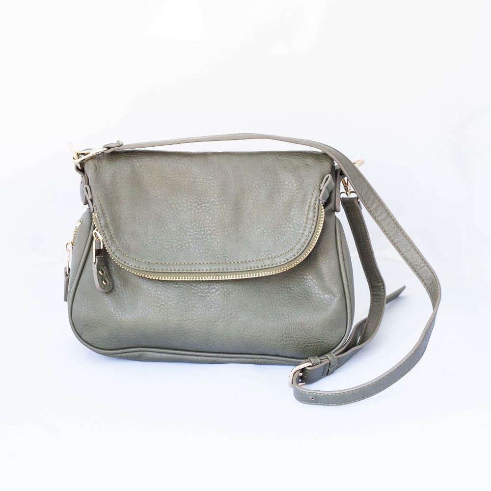 Olive Crossbody Vegan Leather Bag